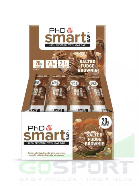 Протеиновый батончик PhD Nutrition Smart Bar 12 x 64 г, Солёный Брауни Протеиновый батончик PhD Nutrition Smart Bar 12 x 64 г, Солёный Брауни