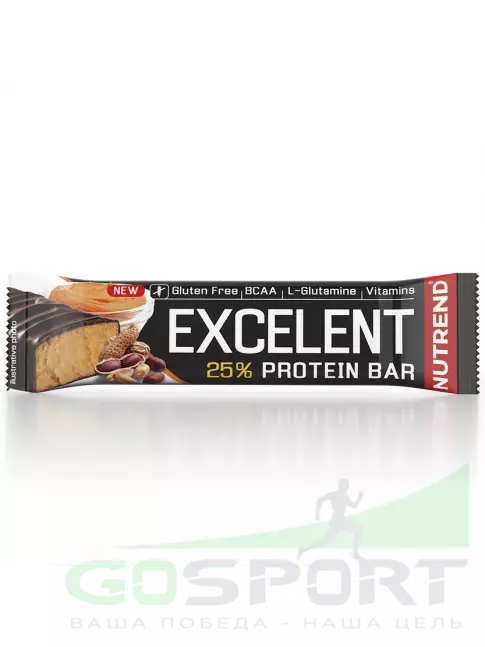 Протеиновый батончик NUTREND Excelent Protein Bar 85 г, Арахисовая паста Протеиновый батончик NUTREND Excelent Protein Bar 85 г, Арахисовая паста