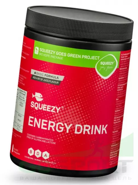 Изотоник SQUEEZY ENERGY DRINK 650 г, Нейтральный Изотоник SQUEEZY ENERGY DRINK 650 г, Нейтральный