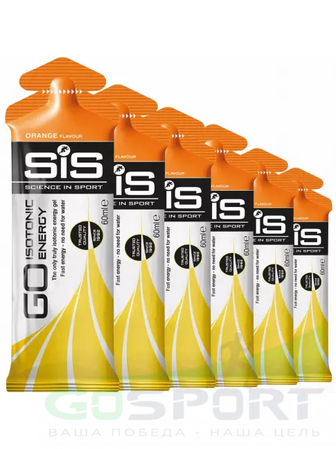 Гель питьевой SCIENCE IN SPORT (SiS) GO Isotonic Energy Gels 6 x 60 мл, Апельсин