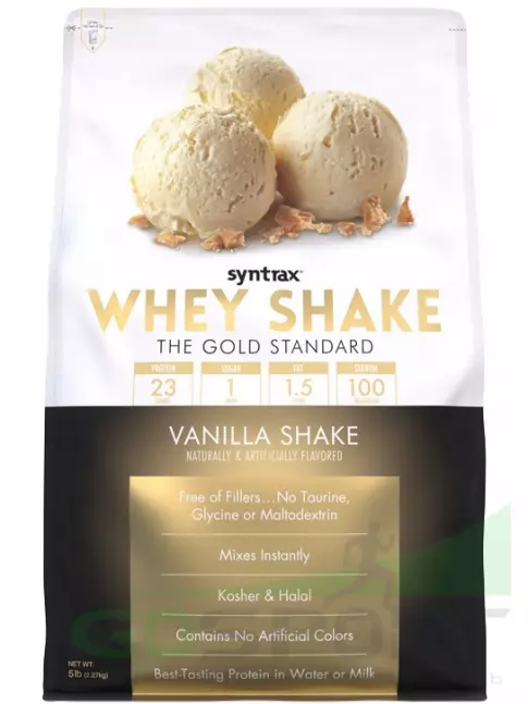 Сывороточный протеин SYNTRAX Whey Shake 2270 г, Ванильный коктейль Сывороточный протеин SYNTRAX Whey Shake 2270 г, Ванильный коктейль