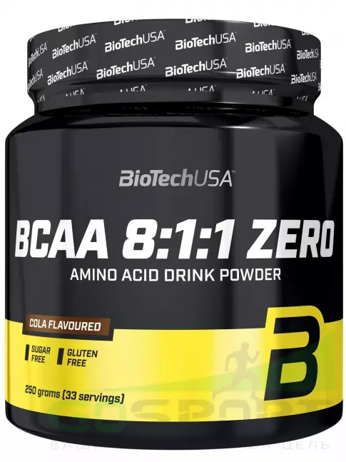 BCAA 8:1:1 BioTechUSA BCAA 8:1:1 Zero 250 г, Кола BCAA 8:1:1 BioTechUSA BCAA 8:1:1 Zero 250 г, Кола