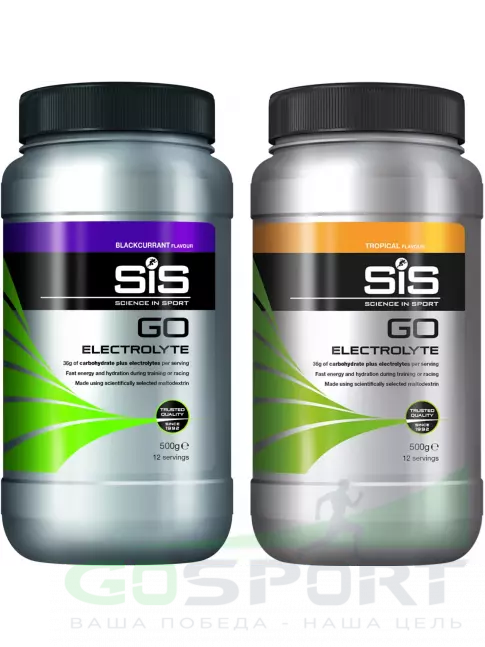 Изотоник SCIENCE IN SPORT (SiS) GO Electrolyte Powder 2 x 500 г, Черная смородина, Тропические фрукты Изотоник SCIENCE IN SPORT (SiS) GO Electrolyte Powder 2 x 500 г, Черная смородина, Тропические фрукты