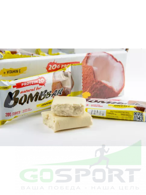 Протеиновый батончик BombBar Protein Bar 7 x 60 г, Кокос