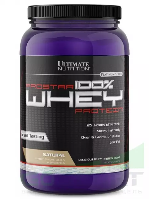 Сывороточный протеин Ultimate Nutrition Prostar Whey 907 г, Натуральный Сывороточный протеин Ultimate Nutrition Prostar Whey 907 г, Натуральный