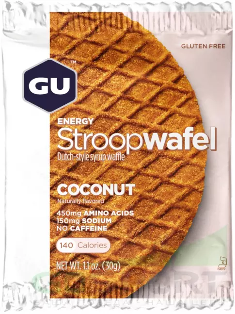 Энергетический батончик GU Energy Labs GU ENERGY STROOPWAFEL no caffeine 32 г, Кокос