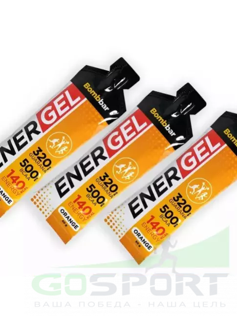 Гель питьевой BombBar EnerGel 25 х 60 г, Апельсин Гель питьевой BombBar EnerGel 25 х 60 г, Апельсин