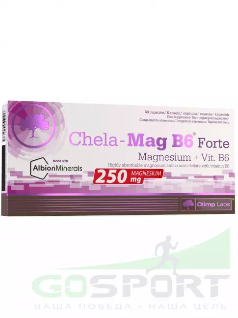 Магний OLIMP Chela-Mag B6 Forte 250 mg 60 капсул Магний OLIMP Chela-Mag B6 Forte 250 mg 60 капсул