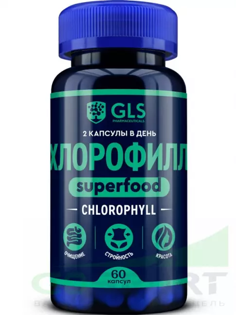Антиоксиданты GLS pharmaceuticals Хлорофилл 60 капсул Антиоксиданты GLS pharmaceuticals Хлорофилл 60 капсул