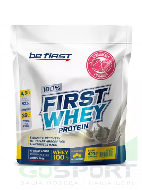 Сывороточный протеин Be First First Whey protein (сывороточный протеин) 420 г, Клубника