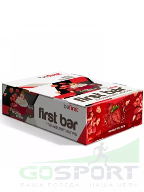 Протеиновый батончик Be First First bar углеводно-протеиновый батончик 24 x 40 г, Клубника