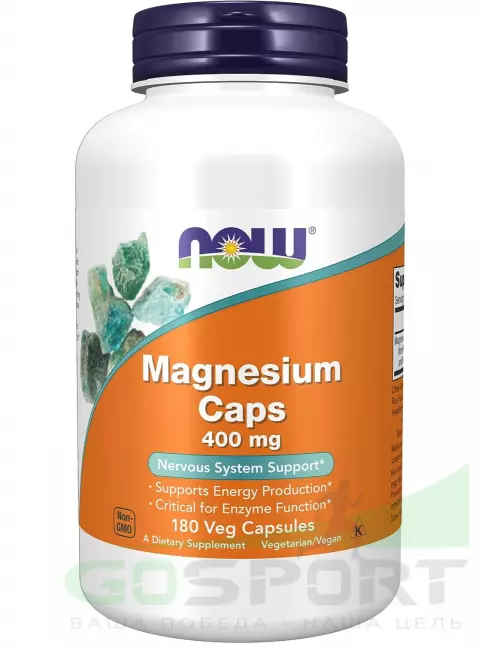 Магний NOW Foods Magnesium Caps 400 mg 180 веган капсул Магний NOW Foods Magnesium Caps 400 mg 180 веган капсул
