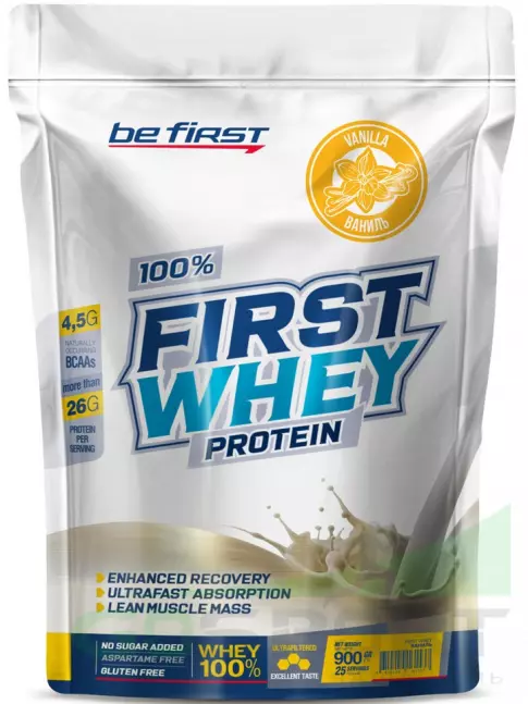 Сывороточный протеин Be First First Whey protein (сывороточный протеин) 900 г + шейкер, Ваниль