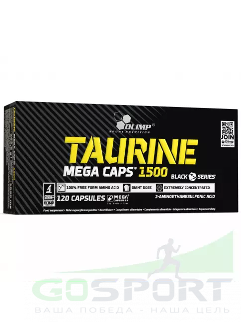 Таурин OLIMP Taurine Mega caps 1500 120 капсул, Нейтральный Таурин OLIMP Taurine Mega caps 1500 120 капсул, Нейтральный