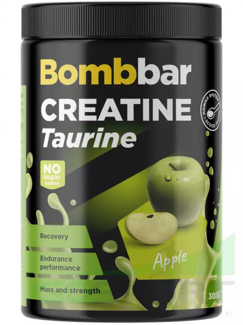 Креатиновый комплекс BombBar Creatine 2000 mg + Taurine 300 г, Яблоко Креатиновый комплекс BombBar Creatine 2000 mg + Taurine 300 г, Яблоко