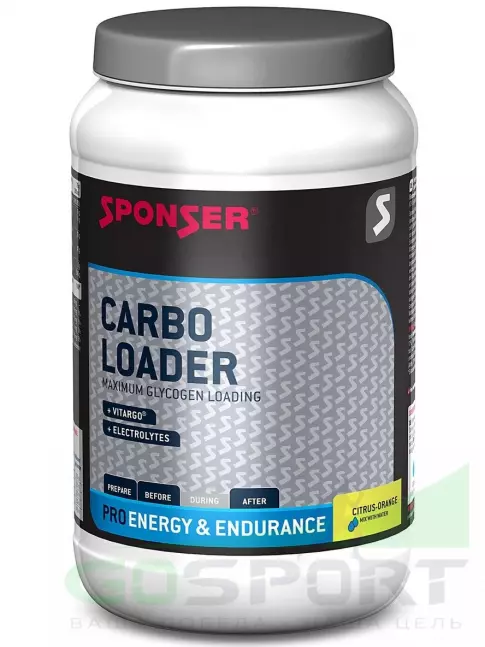 Углеводная загрузка SPONSER CARBO LOADER 1200 г, Цитрус-Апельсин Углеводная загрузка SPONSER CARBO LOADER 1200 г, Цитрус-Апельсин
