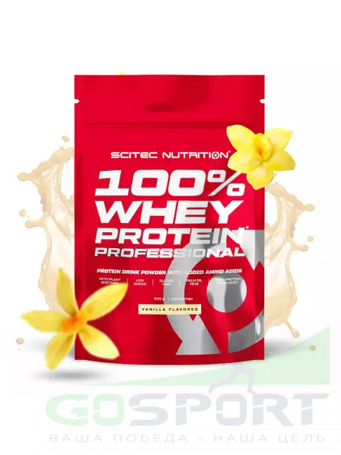 Сывороточный протеин Scitec Nutrition 100% Whey Protein Professional 500 г, Ваниль