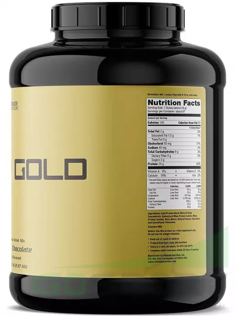 Сывороточный протеин Ultimate Nutrition Whey Gold 2270 г, Шоколад