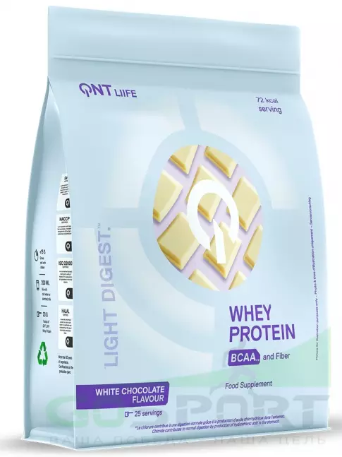 Комплексный протеин QNT Light Digest Whey Protein 500 г, Белый шоколад Комплексный протеин QNT Light Digest Whey Protein 500 г, Белый шоколад