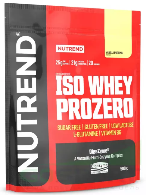Изолят протеина NUTREND Iso Whey Prozero 500 г, Ванильный пудинг Изолят протеина NUTREND Iso Whey Prozero 500 г, Ванильный пудинг