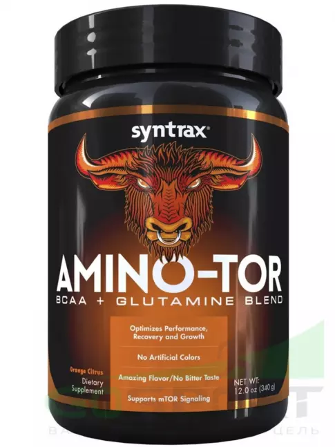 BCAA SYNTRAX Amino-TOR BCAA + Glutamine Bland 340 г, Цитрус-Апельсин BCAA SYNTRAX Amino-TOR BCAA + Glutamine Bland 340 г, Цитрус-Апельсин