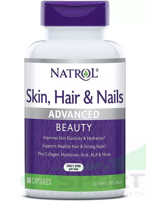 Гиалуроновая кислота Natrol Skin Hair & Nails with Lutein 60 капсул, Нейтральный