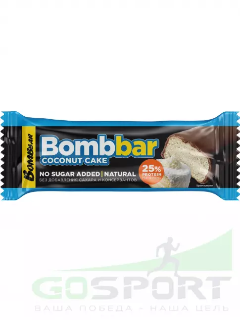 Протеиновый батончик BombBar Батончики в шоколаде без сахара 6 x 40 г, Кокосовый торт Протеиновый батончик BombBar Батончики в шоколаде без сахара 6 x 40 г, Кокосовый торт