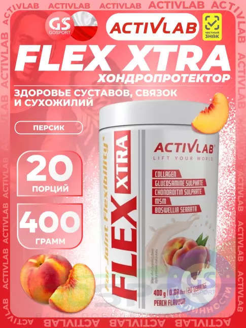 Комплекс хондропротекторов ActivLab Flex Xtra 400 г, Персик Комплекс хондропротекторов ActivLab Flex Xtra 400 г, Персик