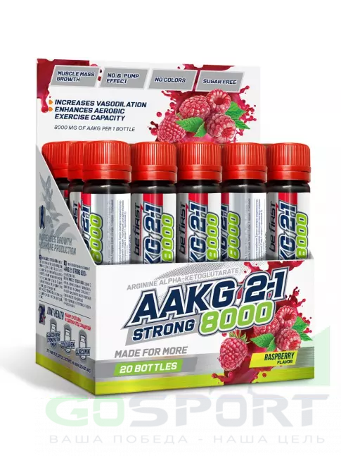 Аргинин / AAKG Be First AAKG 8000 STRONG 20 x 25 мл, Малина Аргинин / AAKG Be First AAKG 8000 STRONG 20 x 25 мл, Малина