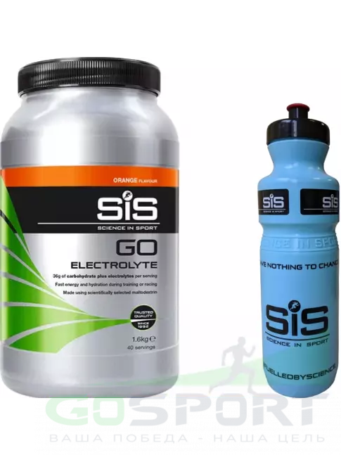 Изотоник SCIENCE IN SPORT (SiS) GO Electrolyte + Бутылочка синяя Апельсин №2 Изотоник SCIENCE IN SPORT (SiS) GO Electrolyte + Бутылочка синяя Апельсин №2