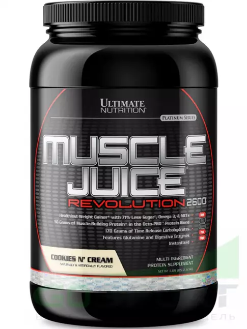 Гейнер Ultimate Nutrition Muscle Juice Revolution 2600 2120 г, Печенье - Крем Гейнер Ultimate Nutrition Muscle Juice Revolution 2600 2120 г, Печенье - Крем