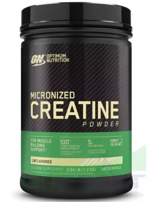 Микронизированный креатин Optimum Nutrition Creatine Micronized Powder 1200 г, Натуральный Микронизированный креатин Optimum Nutrition Creatine Micronized Powder 1200 г, Натуральный