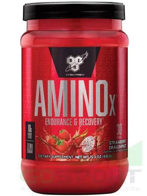 Аминокислоты BSN Amino-X 2:1:1 435 г, Клубничный дракон Аминокислоты BSN Amino-X 2:1:1 435 г, Клубничный дракон