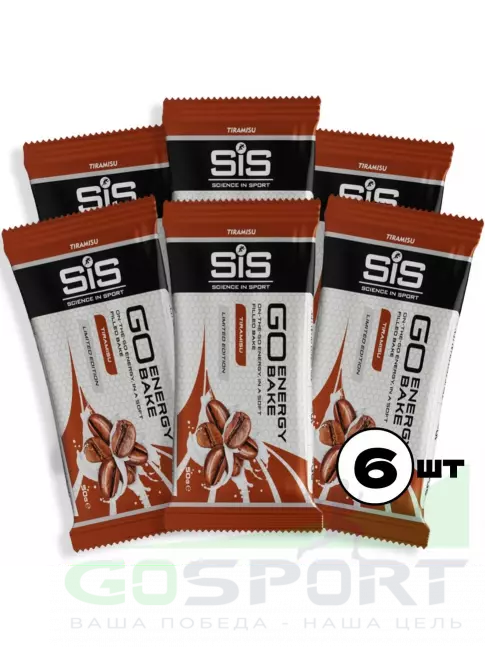 Энергетический батончик SCIENCE IN SPORT (SiS) GO Energy Bake 6 x 50 г, Тирамису Энергетический батончик SCIENCE IN SPORT (SiS) GO Energy Bake 6 x 50 г, Тирамису