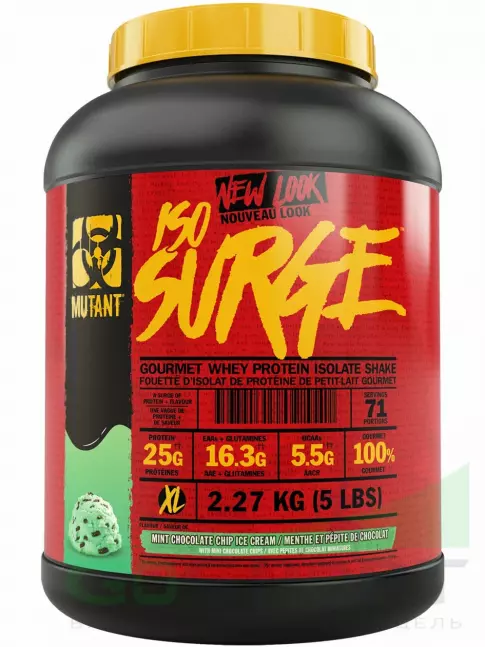 Изолят протеина Mutant Iso Surge 2270 г, Мятный с шоколадной крошкой Изолят протеина Mutant Iso Surge 2270 г, Мятный с шоколадной крошкой
