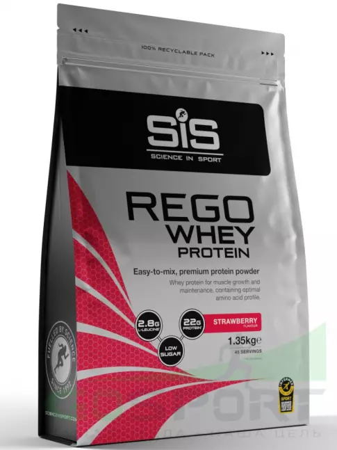 Комплексный протеин SCIENCE IN SPORT (SiS) REGO Whey Protein 1350 г, Клубника Комплексный протеин SCIENCE IN SPORT (SiS) REGO Whey Protein 1350 г, Клубника