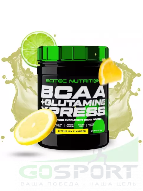 BCAA + Glutamin Scitec Nutrition BCAA + Glutamine Xpress 300 г, Цитрусовый микс BCAA + Glutamin Scitec Nutrition BCAA + Glutamine Xpress 300 г, Цитрусовый микс