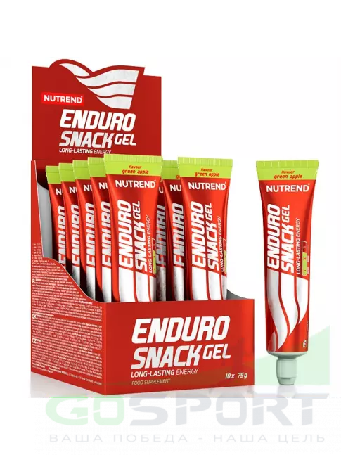 Энергетический гель питьевой NUTREND EnduroSnack туба 10 x 75 г, Зеленое яблоко Энергетический гель питьевой NUTREND EnduroSnack туба 10 x 75 г, Зеленое яблоко