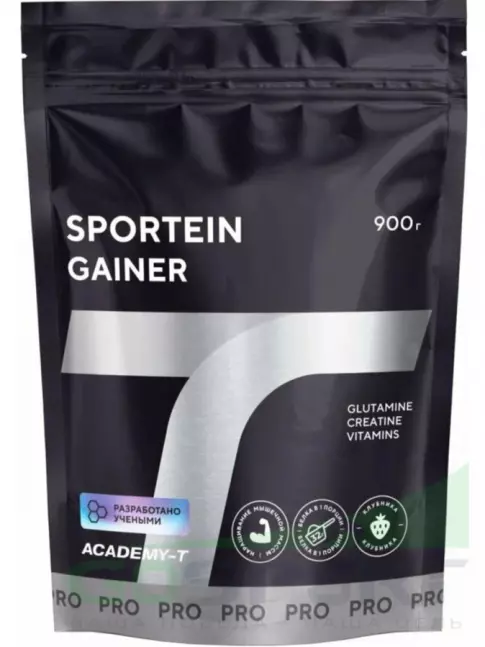 Гейнер Академия-Т Sportein Gainer дой-пак 900 г, Клубника Гейнер Академия-Т Sportein Gainer дой-пак 900 г, Клубника