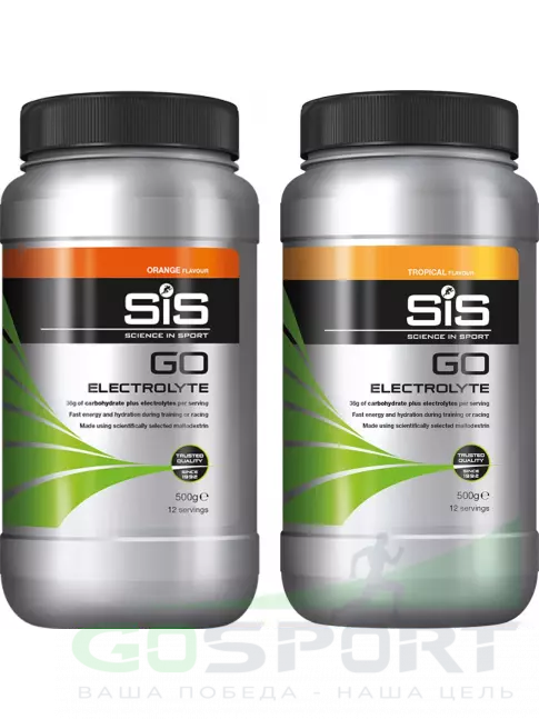Изотоник SCIENCE IN SPORT (SiS) GO Electrolyte Powder 2 x 500 г, Апельсин, Тропические фрукты Изотоник SCIENCE IN SPORT (SiS) GO Electrolyte Powder 2 x 500 г, Апельсин, Тропические фрукты