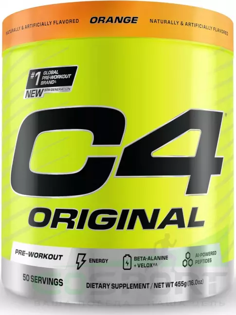 Предтреник в порошке Cellucor C4 Pre-Workout 455 г, Апельсин