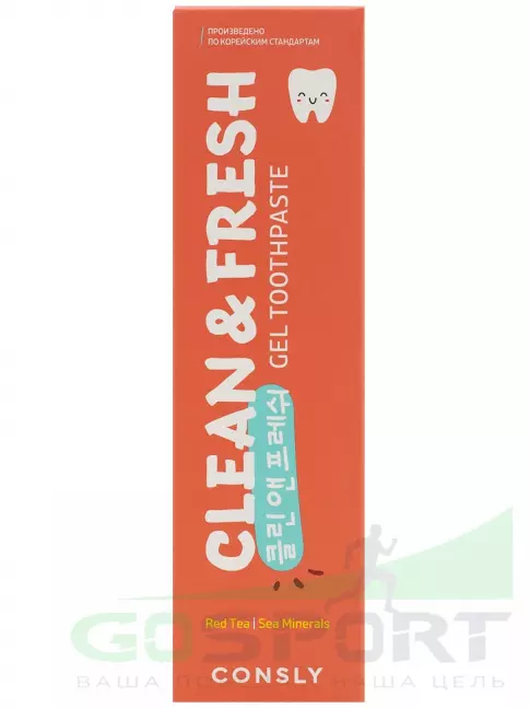 Зубные пасты и ополаскиватели CONSLY Clean&Fresh Red Tea & Sea Minerals Gel Toothpaste 105 г Зубные пасты и ополаскиватели CONSLY Clean&Fresh Red Tea & Sea Minerals Gel Toothpaste 105 г