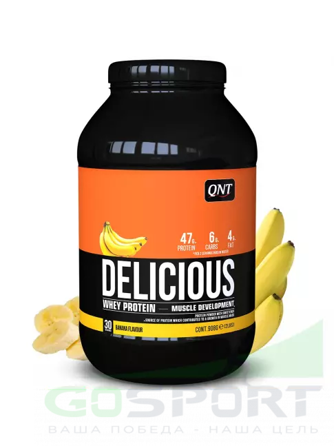 Комплексный протеин QNT DELICIOUS WHEY PROTEIN POWDER 908 г, Банан