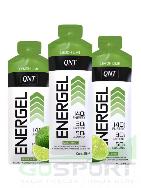 Гель питьевой QNT ENERGY GEL 30mg caffeine 3 x 55 мл, Лимон-Лайм Гель питьевой QNT ENERGY GEL 30mg caffeine 3 x 55 мл, Лимон-Лайм