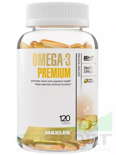 Омега-3 MAXLER Omega-3 Premium 120 капсул Омега-3 MAXLER Omega-3 Premium 120 капсул