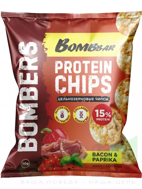 Чипсы BombBar Protein Chips 9 x 50 г, Микс Чипсы BombBar Protein Chips 9 x 50 г, Микс