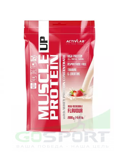Сывороточный протеин ActivLab Muscle UP Protein 2000 гр, Клубника Сывороточный протеин ActivLab Muscle UP Protein 2000 гр, Клубника