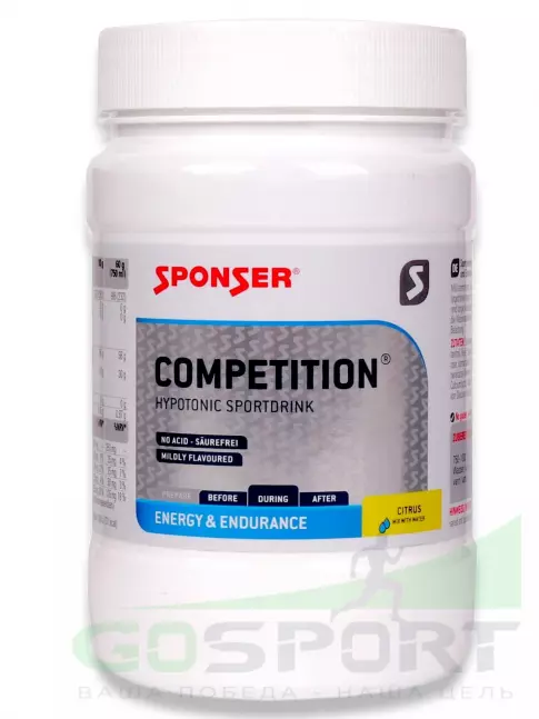 Изотоник SPONSER COMPETITION 400 г, Цитрус Изотоник SPONSER COMPETITION 400 г, Цитрус