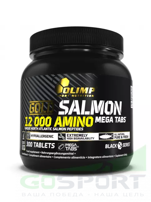 Аминокислоты OLIMP Gold Salmon 12000 Amino Mega Tabs 300 таблеток, Нейтральный Аминокислоты OLIMP Gold Salmon 12000 Amino Mega Tabs 300 таблеток, Нейтральный