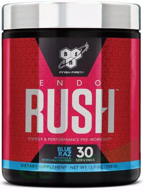 Предтреник в порошке BSN Endorush 390 г, Голубая малина Предтреник в порошке BSN Endorush 390 г, Голубая малина